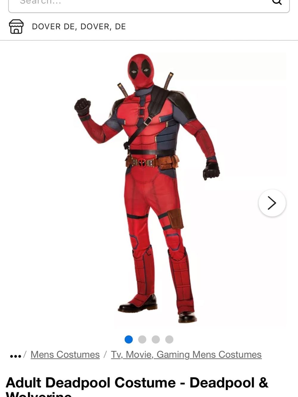 Spirit Deadpool Costume - Red, Black, Brown